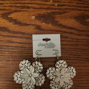 Charlotte Russe Cream Floral Earrings